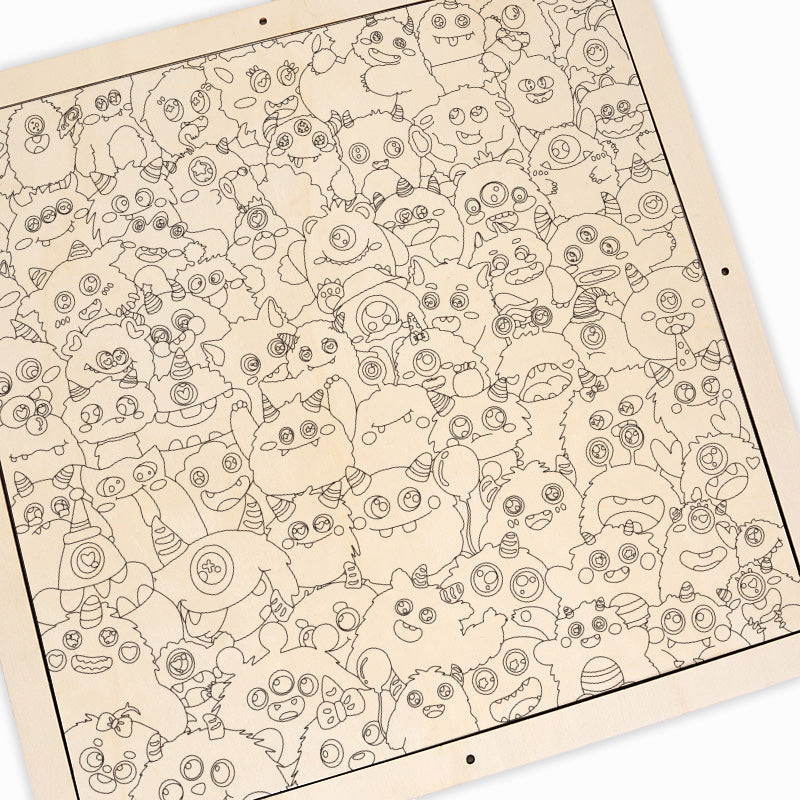 Little dinos - Puzzle in legno da colorare