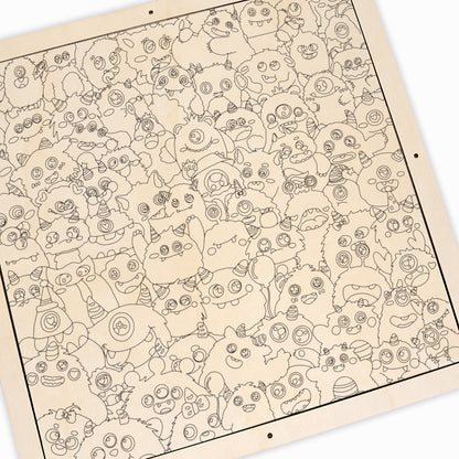 Little dinos - Puzzle in legno da colorare