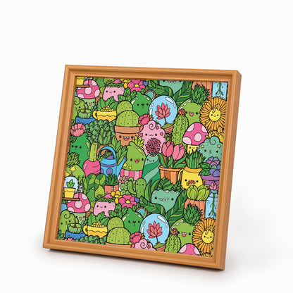 Paradiso Botanico - Puzzle in legno da colorare