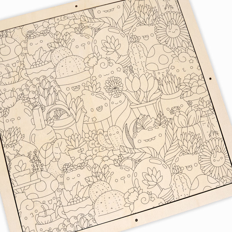 Paradiso Botanico - Puzzle in legno da colorare