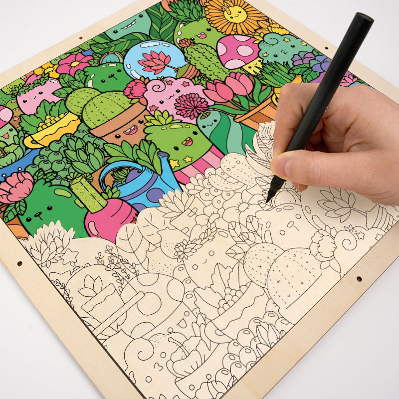 Paradiso Botanico - Puzzle in legno da colorare