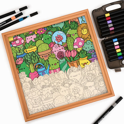 Paradiso Botanico - Puzzle in legno da colorare