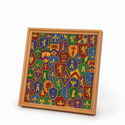 Collezione di distintivi - Puzzle da colorare in legno