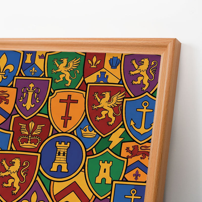 Collezione di distintivi - Puzzle da colorare in legno