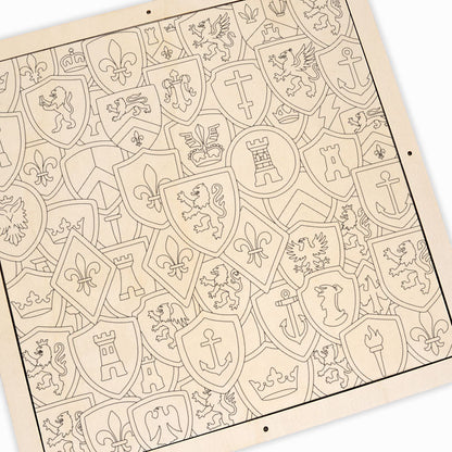 Collezione di distintivi - Puzzle da colorare in legno