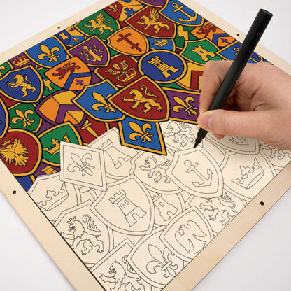 Collezione di distintivi - Puzzle da colorare in legno