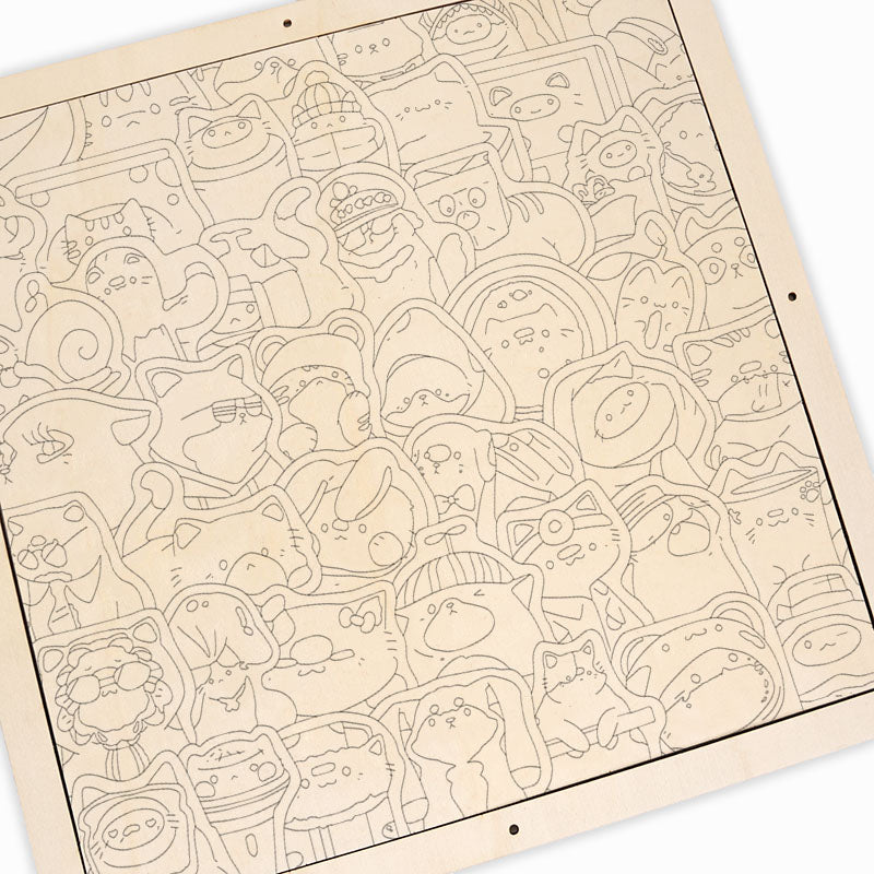 Happy Pets - Puzzle in legno da colorare