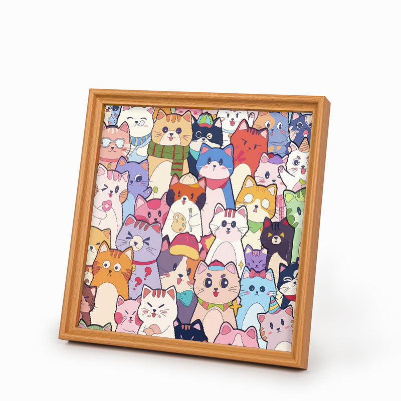 Gatti stravaganti - Puzzle in legno da colorare