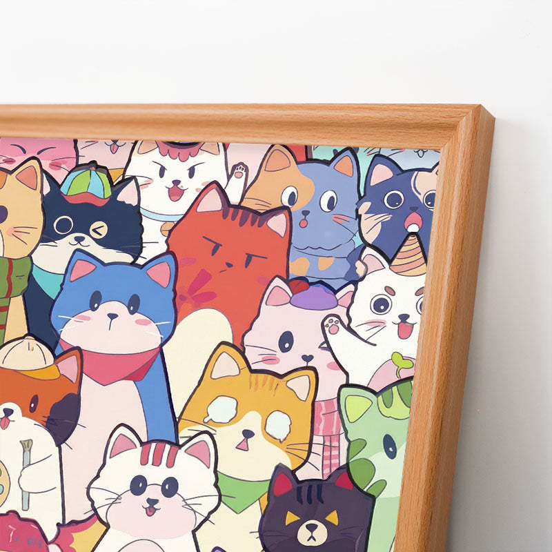 Gatti stravaganti - Puzzle in legno da colorare