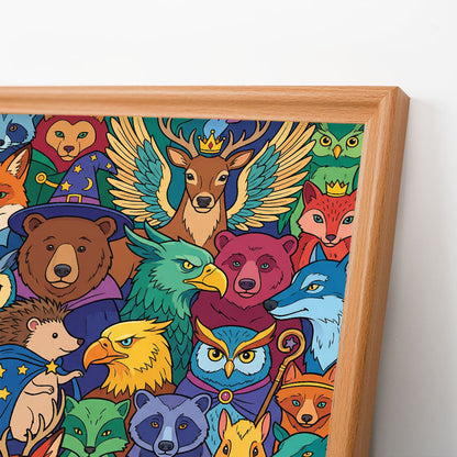 Amici della foresta incantata - Puzzle in legno da colorare