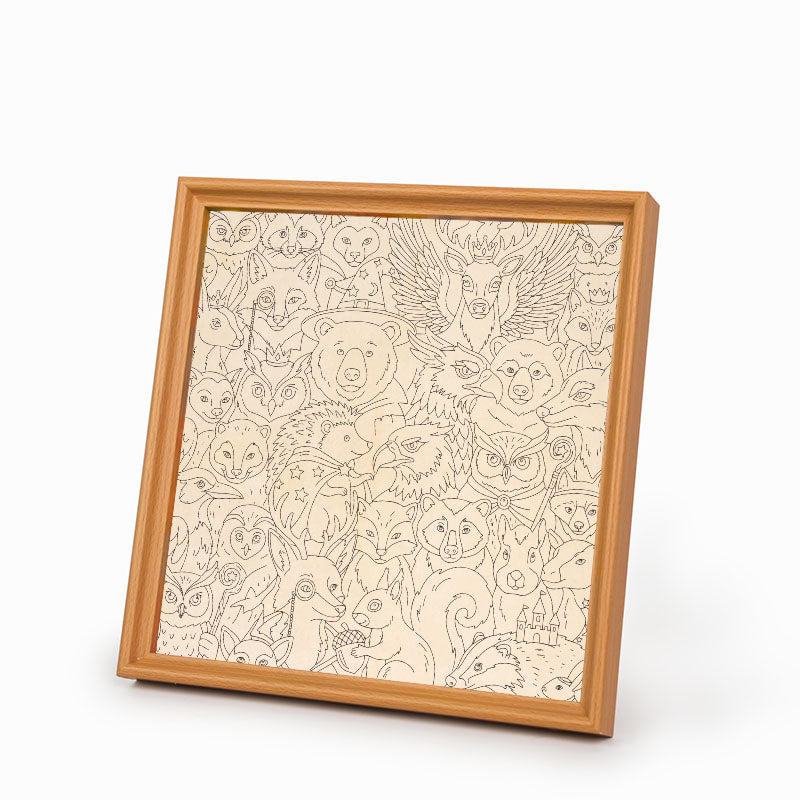 Amici della foresta incantata - Puzzle in legno da colorare