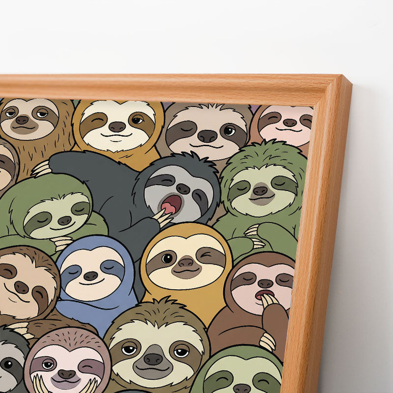 Bradipi pigri - Puzzle in legno da colorare