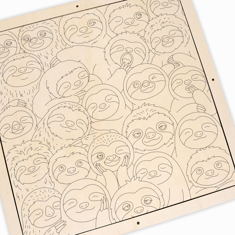 Bradipi pigri - Puzzle in legno da colorare