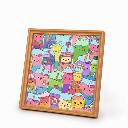Succhi carini - Puzzle in legno da colorare