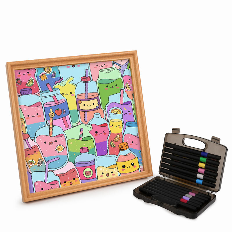 Succhi carini - Puzzle in legno da colorare