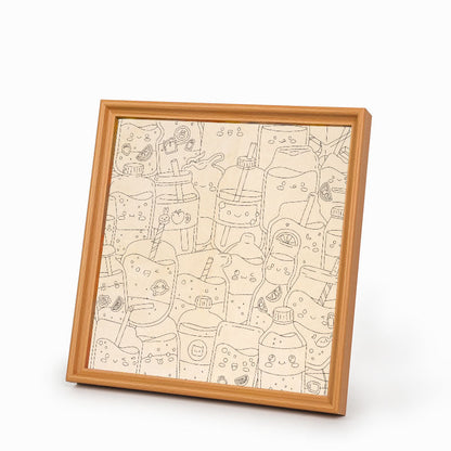 Succhi carini - Puzzle in legno da colorare