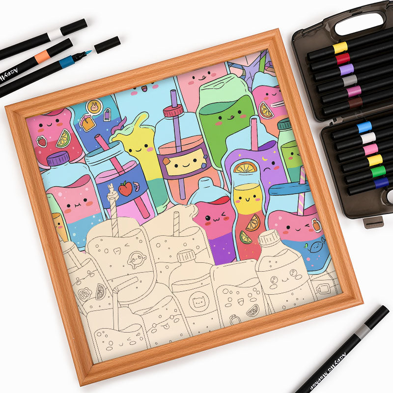 Succhi carini - Puzzle in legno da colorare