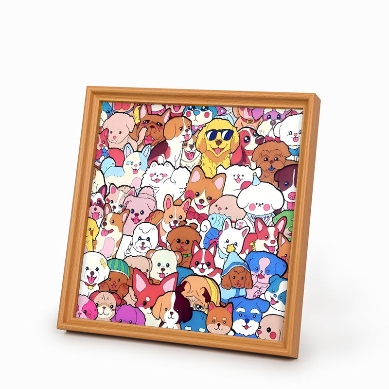 Pet Party - Puzzle in legno da colorare
