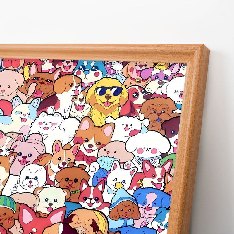 Pet Party - Puzzle in legno da colorare