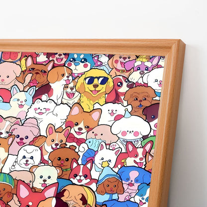 Pet Party - Puzzle in legno da colorare