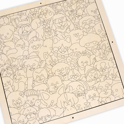Pet Party - Puzzle in legno da colorare