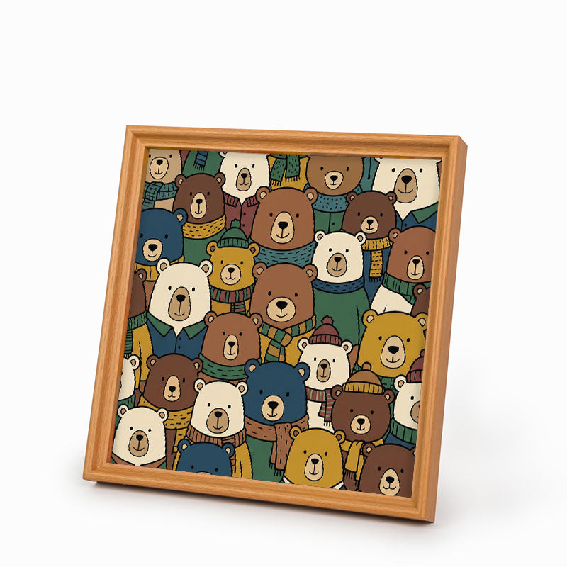 Orsetti Sciarpa - Puzzle in legno da colorare