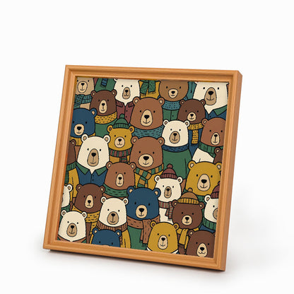 Orsetti Sciarpa - Puzzle in legno da colorare