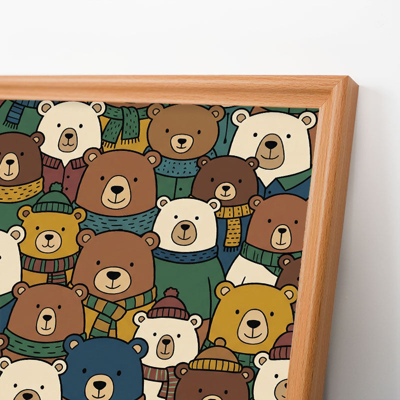 Orsetti Sciarpa - Puzzle in legno da colorare