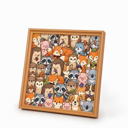 Simpatici animaletti - Puzzle in legno da colorare
