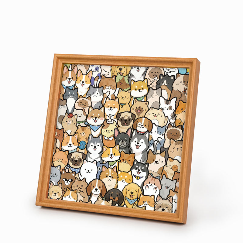 Tiny Puppy World - Puzzle in legno da colorare
