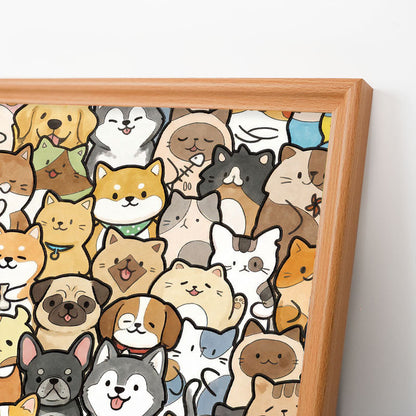 Tiny Puppy World - Puzzle in legno da colorare