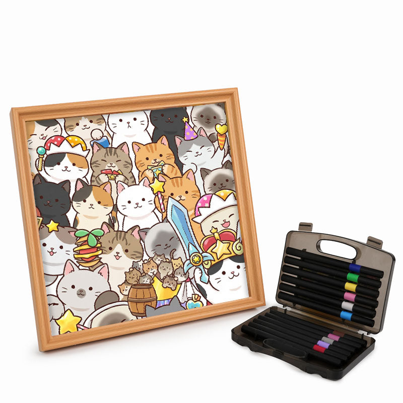 Gattini Magici - Puzzle da colorare in legno