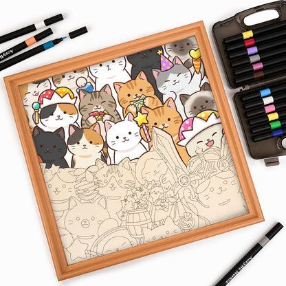 Gattini Magici - Puzzle da colorare in legno