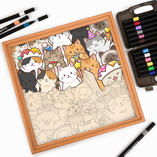 Gattini Magici - Puzzle da colorare in legno