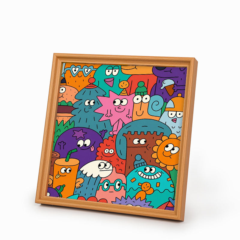 Facce delle cose - Puzzle in legno da colorare