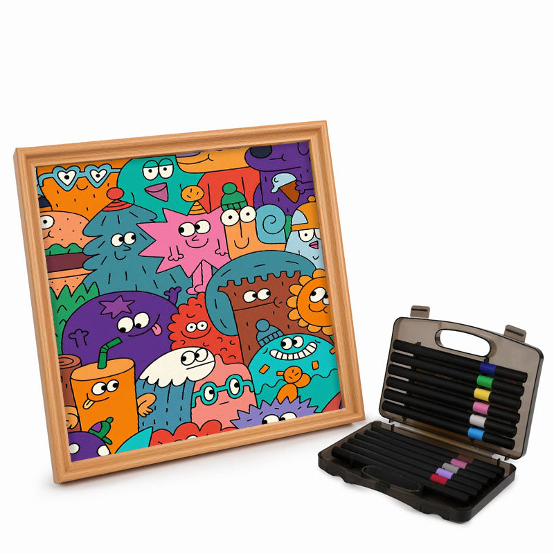 Facce delle cose - Puzzle in legno da colorare