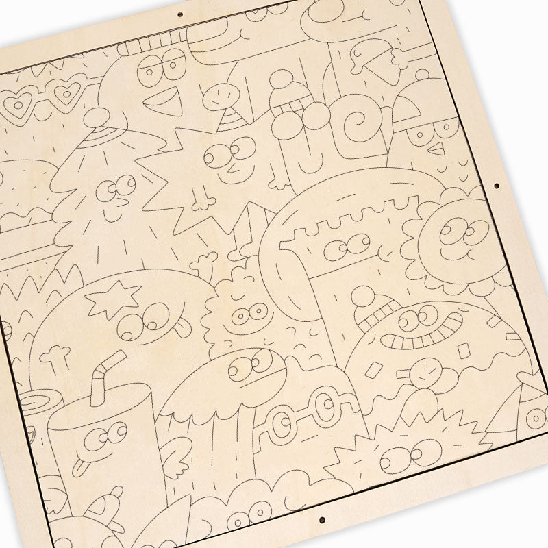 Facce delle cose - Puzzle in legno da colorare