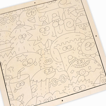 Facce delle cose - Puzzle in legno da colorare