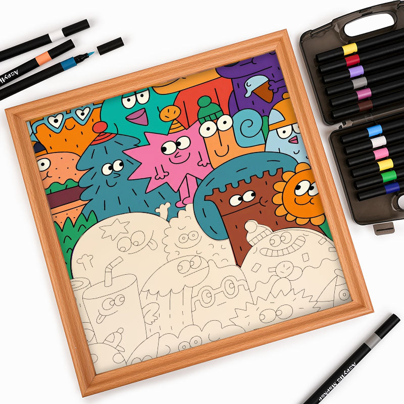 Facce delle cose - Puzzle in legno da colorare