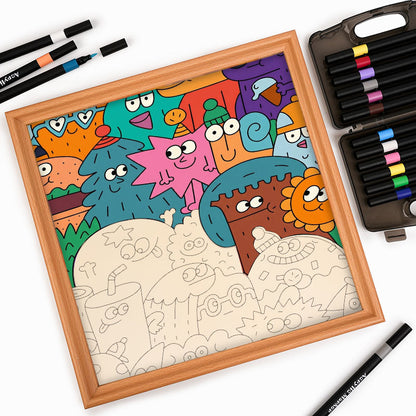 Facce delle cose - Puzzle in legno da colorare