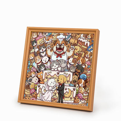 Un matrimonio perfetto - Puzzle in legno da colorare