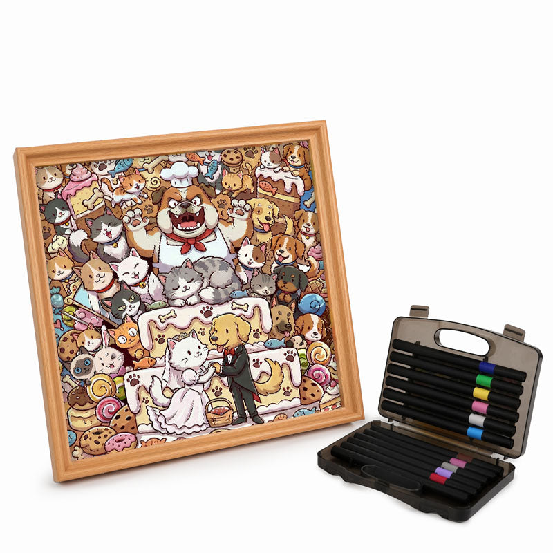 Un matrimonio perfetto - Puzzle in legno da colorare