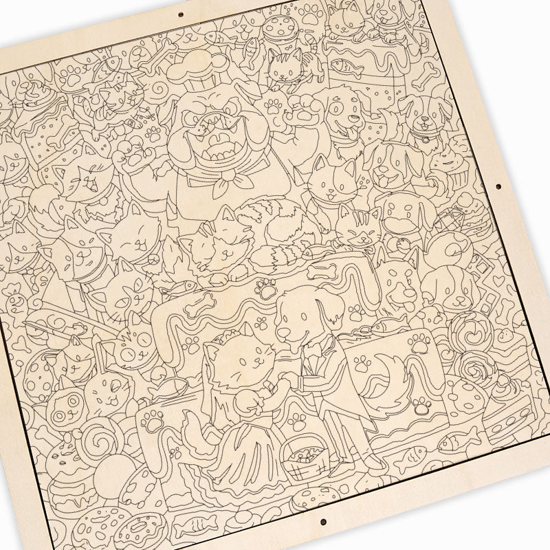 Un matrimonio perfetto - Puzzle in legno da colorare