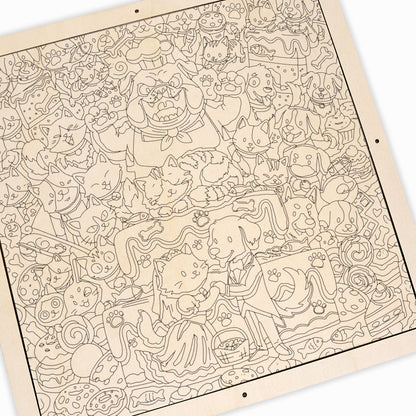 Un matrimonio perfetto - Puzzle in legno da colorare