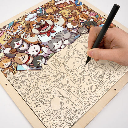Un matrimonio perfetto - Puzzle in legno da colorare