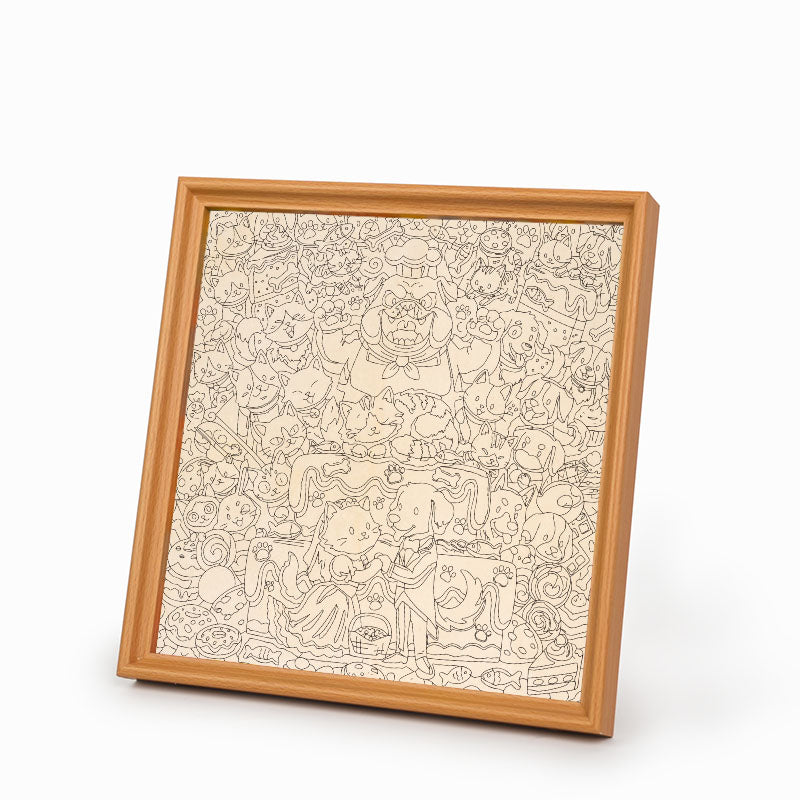 Un matrimonio perfetto - Puzzle in legno da colorare