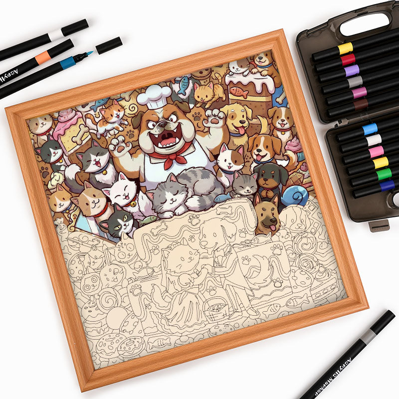 Un matrimonio perfetto - Puzzle in legno da colorare