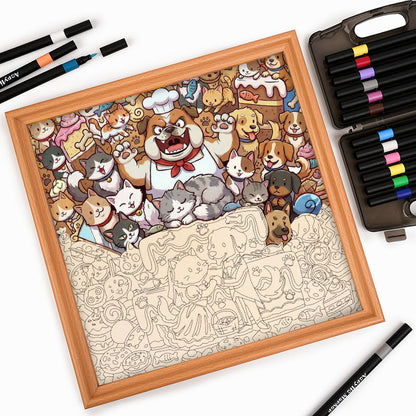 Un matrimonio perfetto - Puzzle in legno da colorare