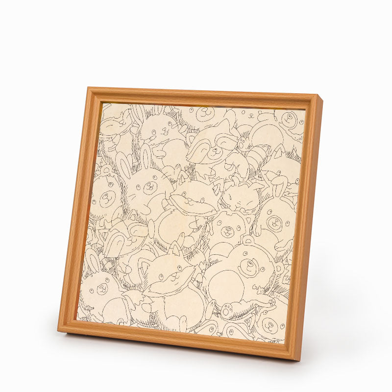 Amici della foresta - Puzzle in legno da colorare