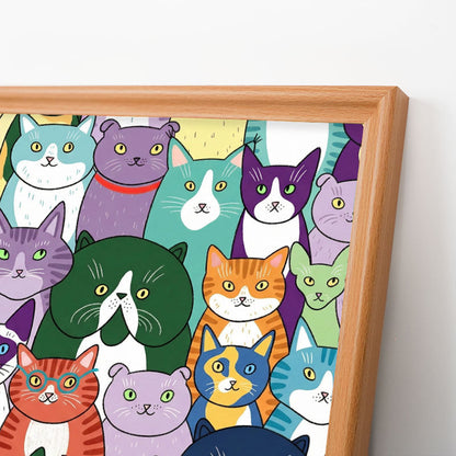 Gatti strani - Puzzle in legno da colorare